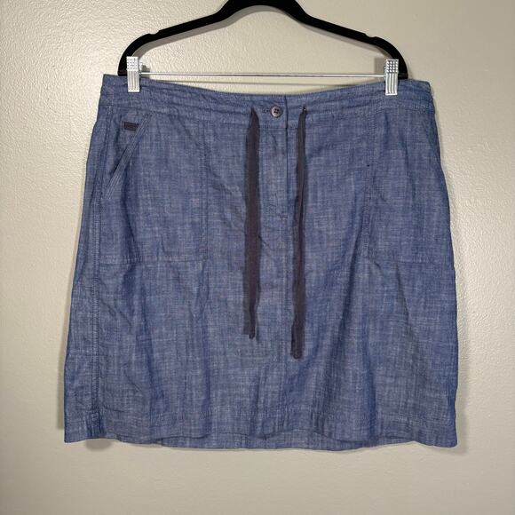 Talbots NWT Blue Chambray A-Line Casual Skirt - Size 16WP - Petite - Knee Length - Picture 1 of 7